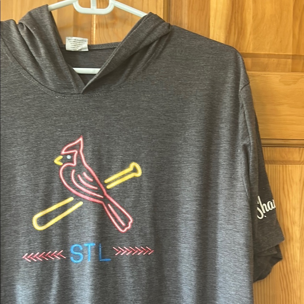 Gray STL Cardinals Hoodie T-shirt